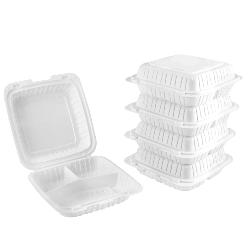 EP93 | 3 Compartment Microwavable PP Square Clamshell Container |9X9X3 ...